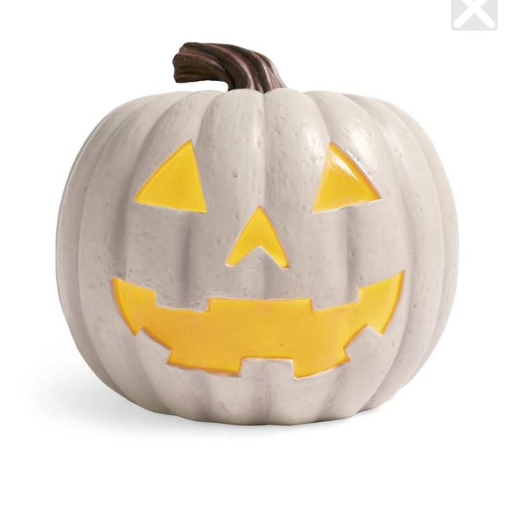 White and Yellow Halloween Pumpkin Decor